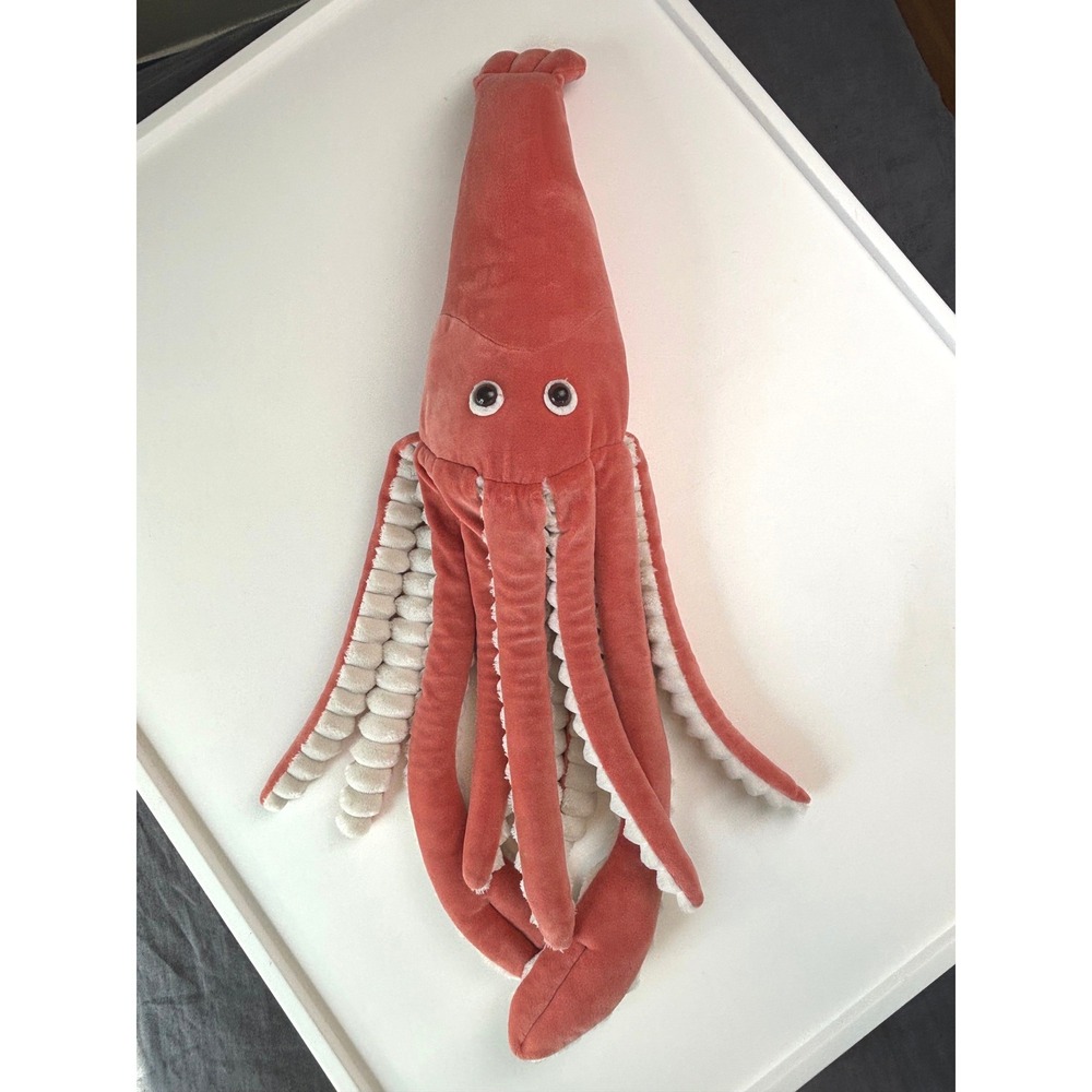 Portland Plush Sebastian Giant Squid Coral Pink Large 27" Stuffed Animal